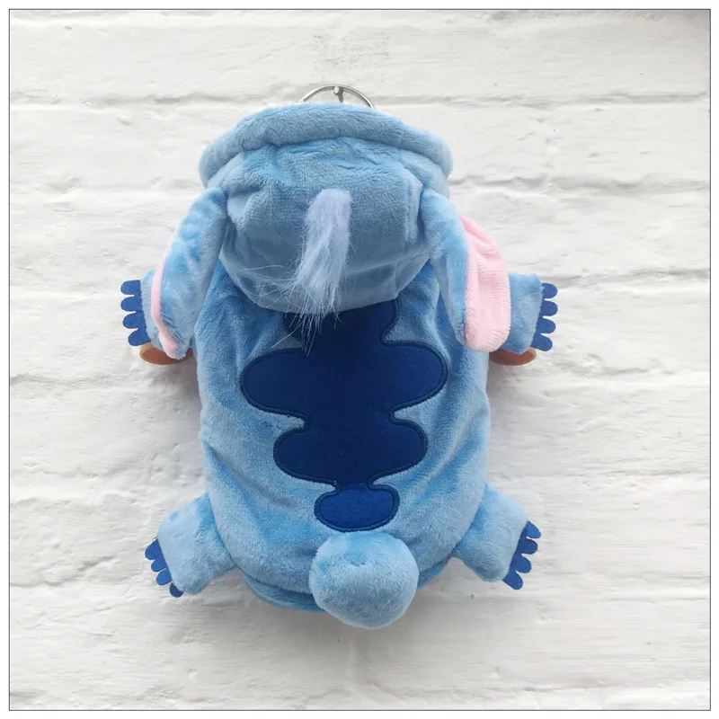 Autumn Winter Cartoon Pet Clothing Stitch Same Style Cat And Dog Clothing Two Leg Pet Transformation Warm Cotton Clothe