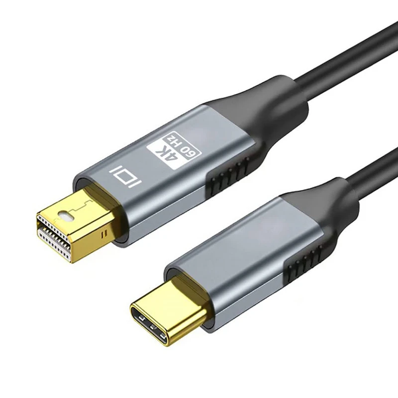 מתאם כבל Type-c3.1 ל-Mini DisplayPort 4K@60Hz עבור MacBook Air Pro Type C ל-Mini DP Display Port Thunderbolt Video