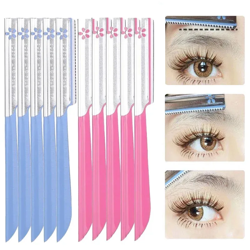 5pc Eyebrow Epilator Sets Women Makeup Beauty Eyebrows Hair Removal Styling Tool Steel Blade Facial Razor Trimmer
