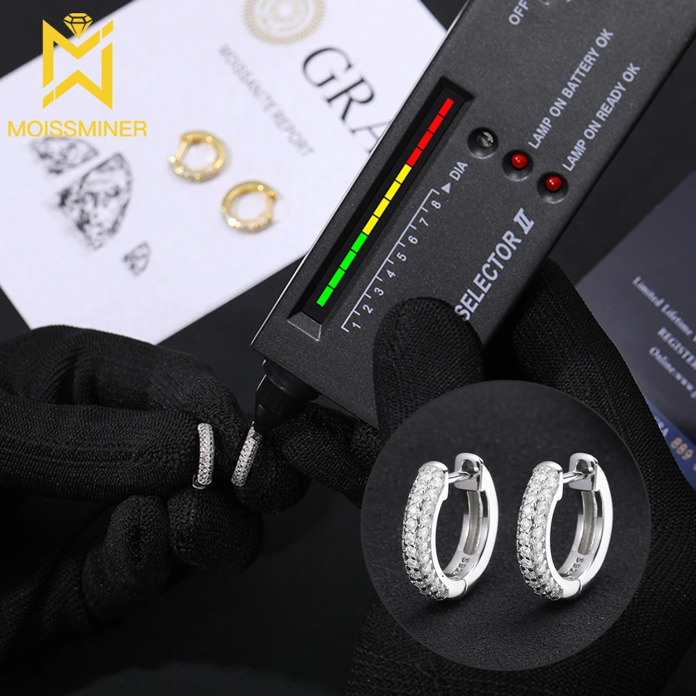 라운드 Moissanite 귀걸이 여성 S 진짜 다이아몬드 귀 스터드 남성 귀걸이 쥬얼리 패스 테스터 무료 배송