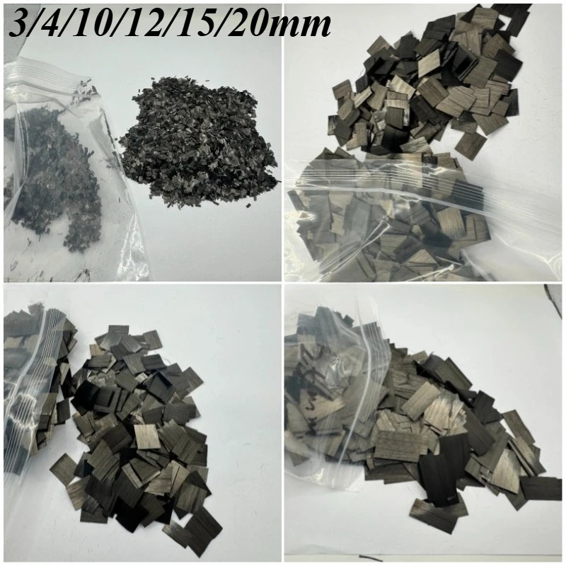 100/500/1000g 플레이크 탄소 섬유 단조용 절단 탄소 섬유 번들 마블 질감 자..