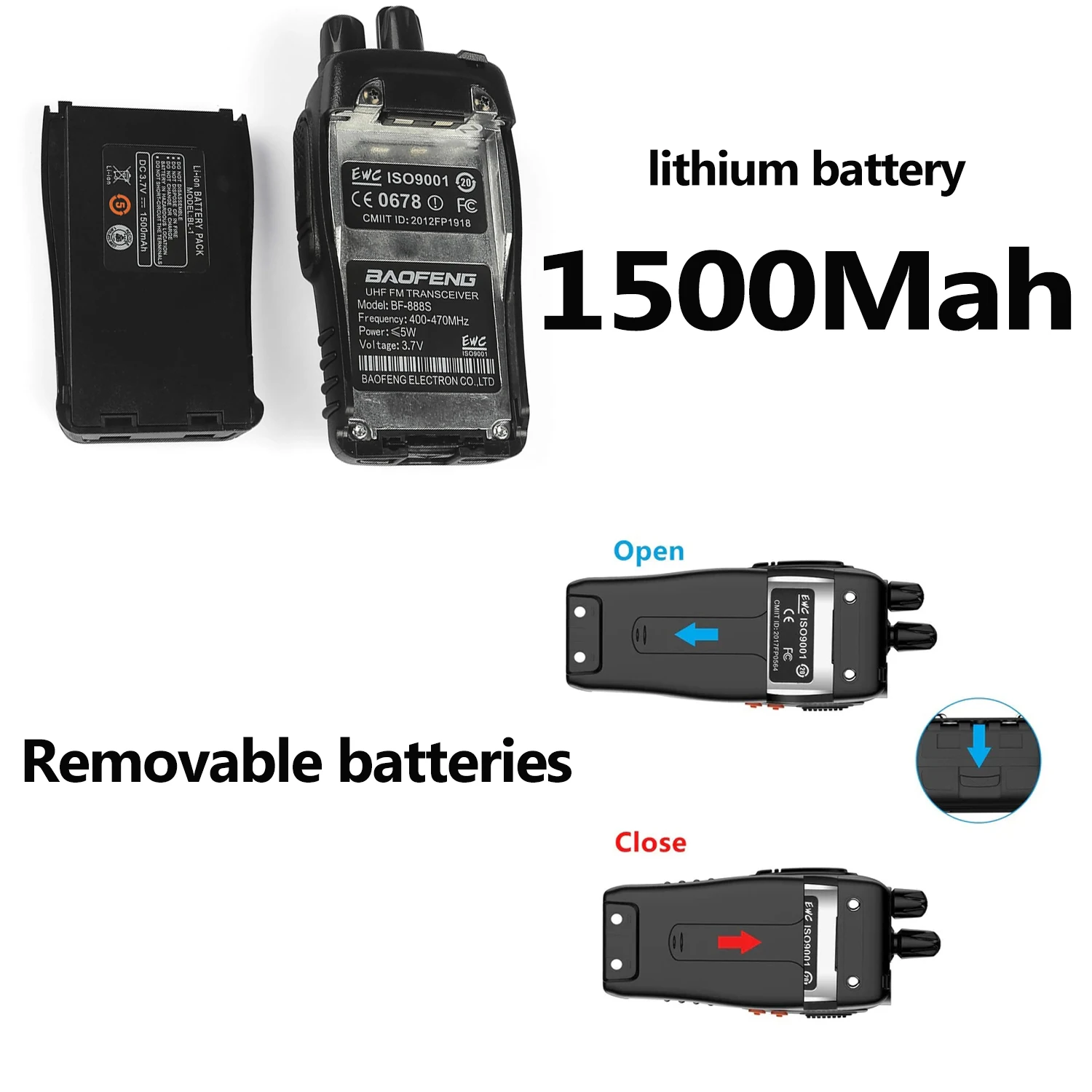 10pcs/Lot wholesale 888S Walkie Talkie UHF 400-470MHz Original Baofeng Two Way Radio For Fhopping Malls Community  Cinema 3