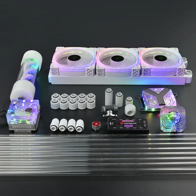 Syscooling white color water cooling kit for PC with RGB light 360mm