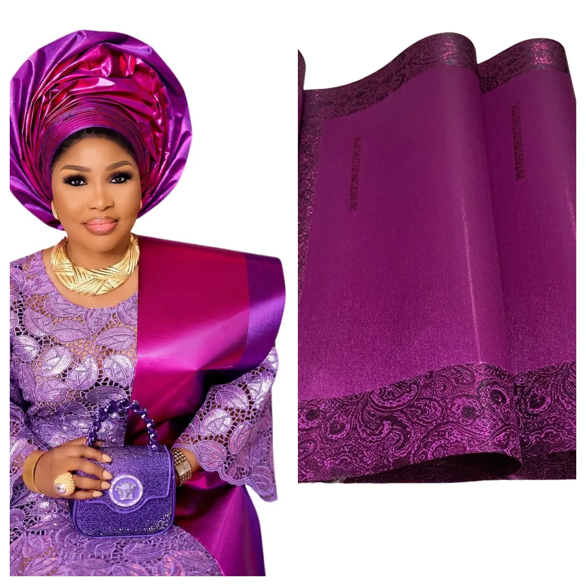 Perfect Nigerian Wedding Headtie Grand Swiss Hayes Platinum Gele Headwrap For Bridal Outfits Cultural Festival African Style