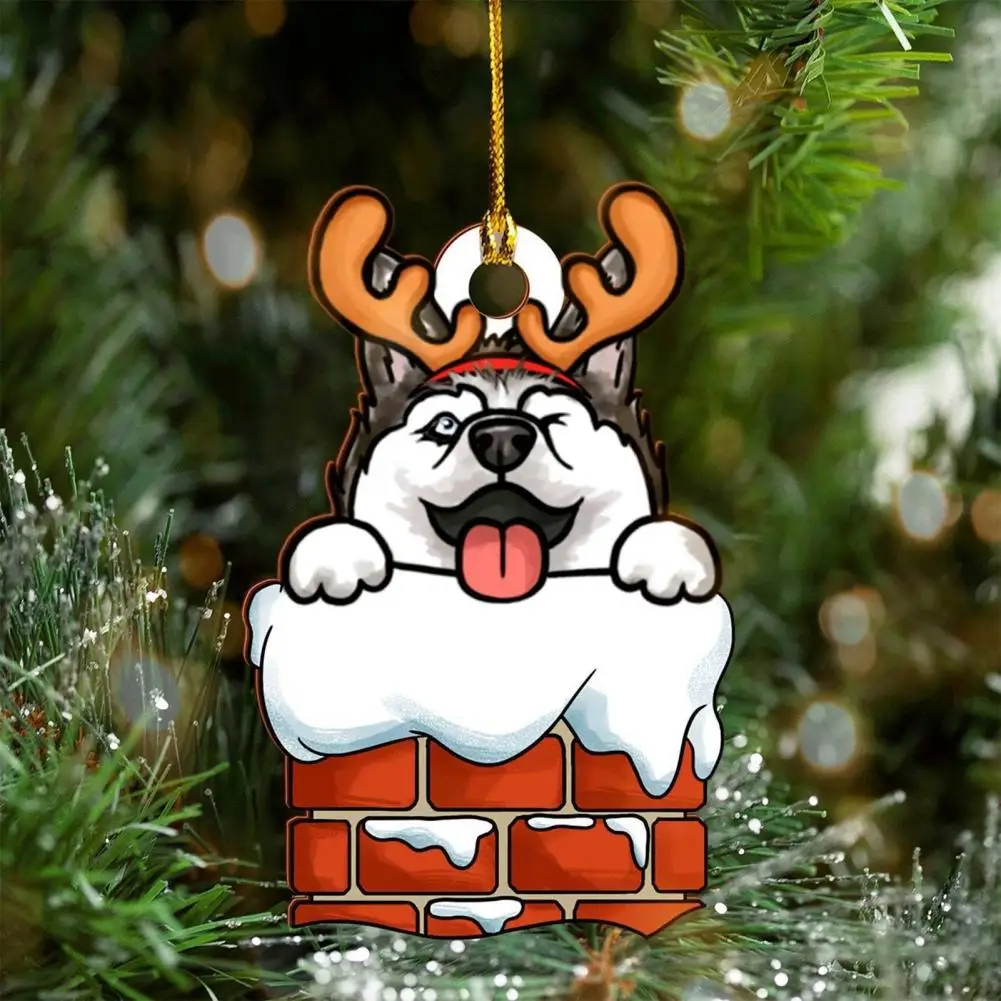 

Cute Christmas Ornament Christmas Dog Hanging Decoration Acrylic Reusable Holiday Decor for Xmas Tree Puppy for Christmas