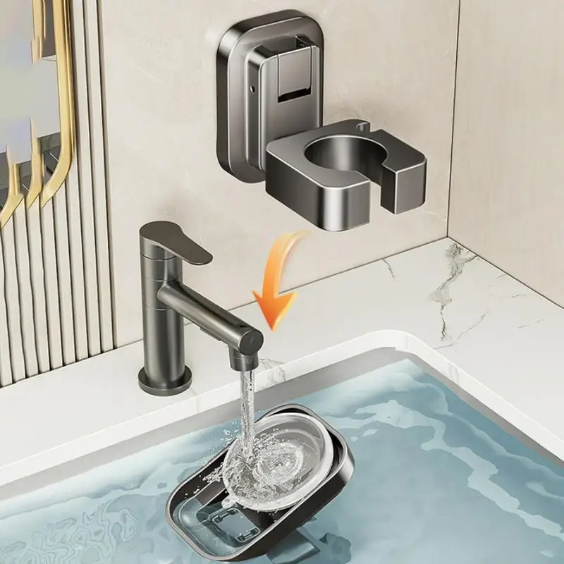 Hair Dryer Holder Wall Mounted Suction Cup Blow Dryer Organizer Dryer Hanger Hair Dryer Storage Rack For Bedroom & Bathroom 3