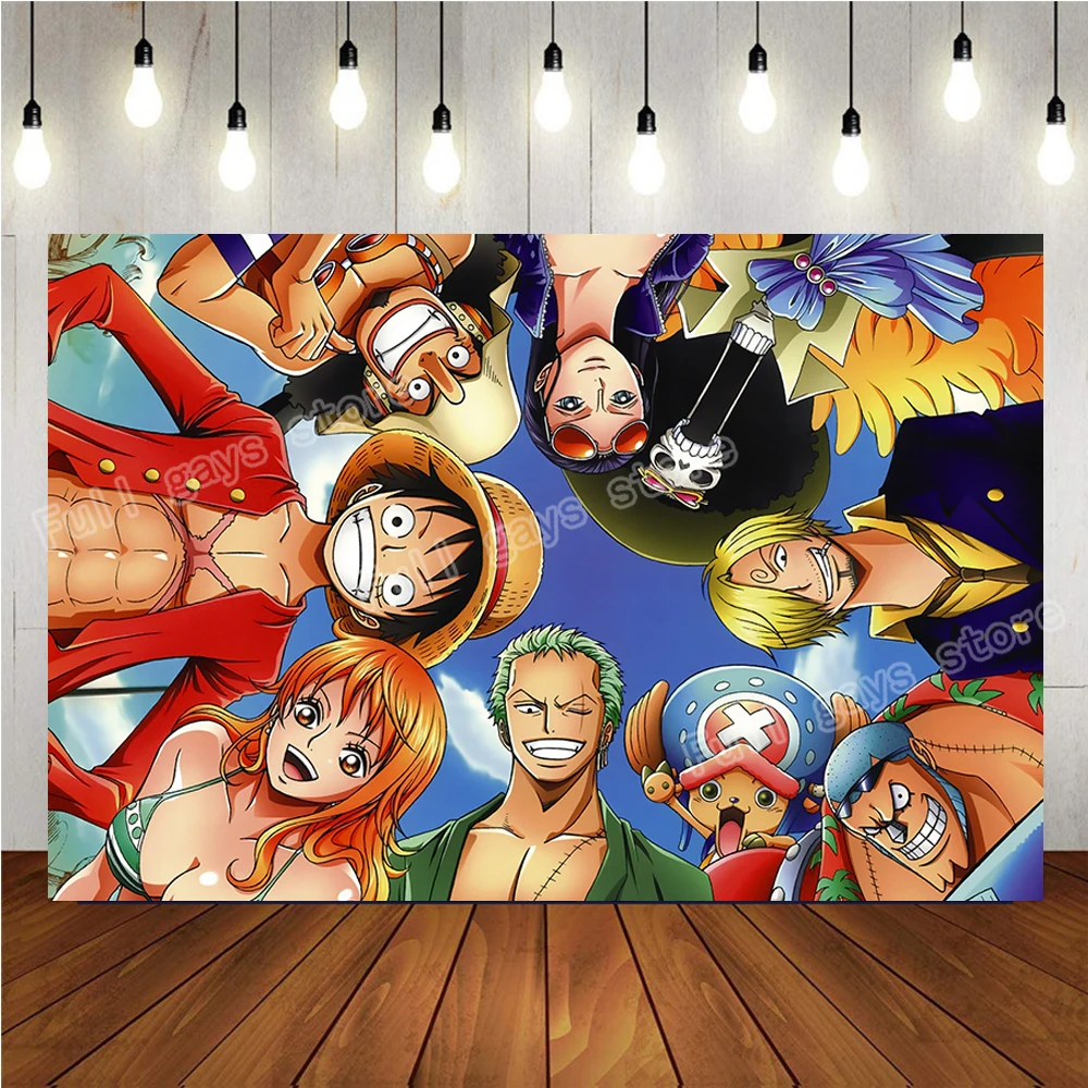 Toile de Fond pour Photographie sur Le thème du One Piece,pour garçons et  Fille et Enfants,pour fête d'anniversaire, fête Anniversaire décoration  bannière Accessoires Photo-150 * 100cm : : Cuisine et Maison