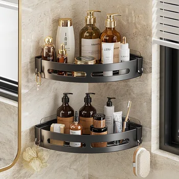 Nuovo 2/1 PCS Adhensive Bagno Shampoo Titolare Doccia Caddy Ripiani di Stoccaggio Senza Trapano Mensola Angolare Asciugamani Ripiani Per 1