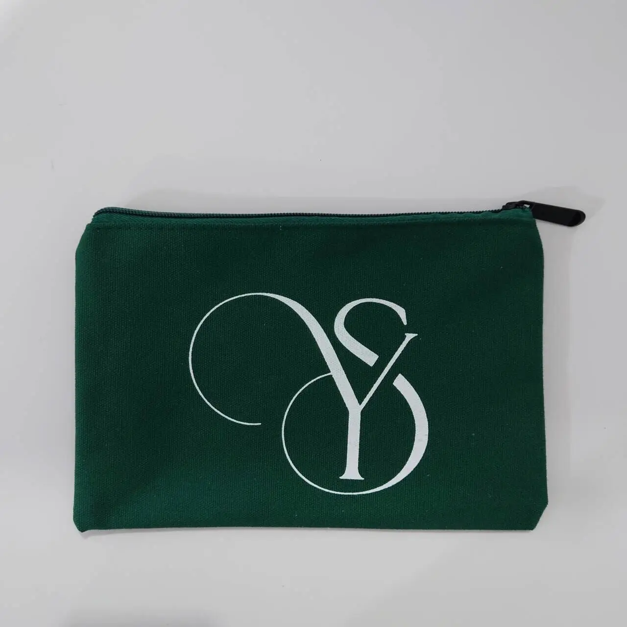 100 개/몫 사용자 정의 로고 인쇄 여성을위한 우편 번호와 고품질 재사용 가능한 코 튼 캔버스 화장품 가방 세면 용품 파우치 여행 선물