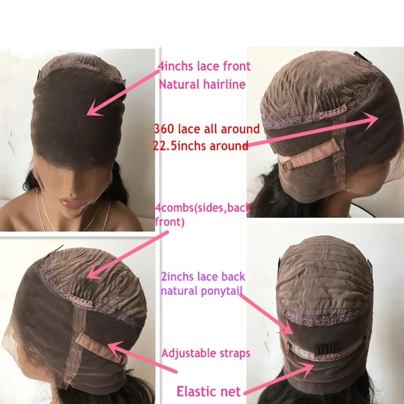 Kinky Straight Human Hair Wigs 360 HD Lace Wigs Human Hair Lace Frontal Wig Brazilian On Sale For Black Women Black Color