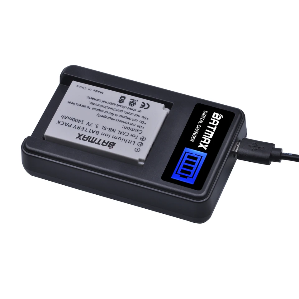 Batmax NB-5L Akku & Ladegerät Set - Kompatibel Mit Canon PowerShot Kameras