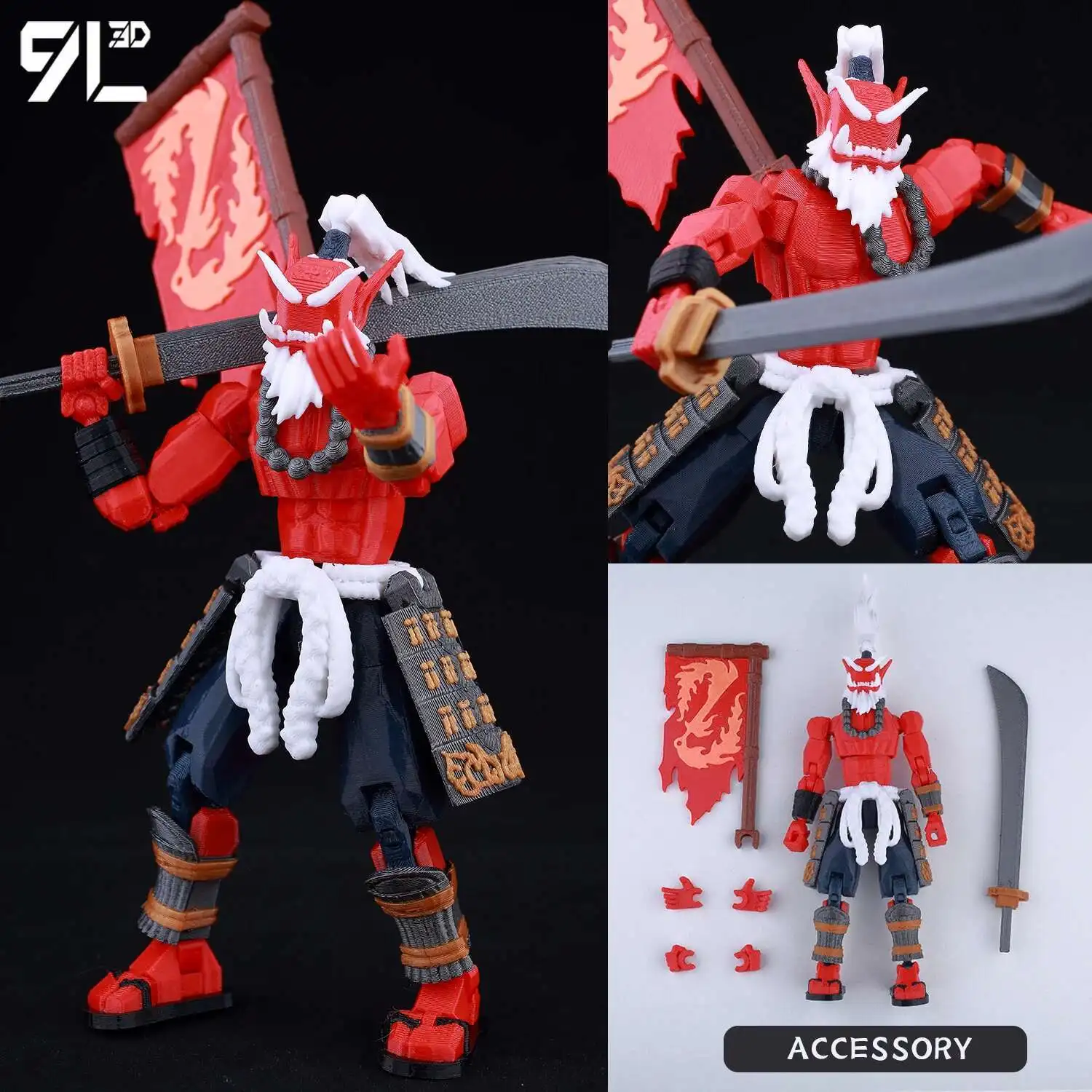 9L3D Printed Anime Characters Lucky Dummy 13 Action Figures Dragon