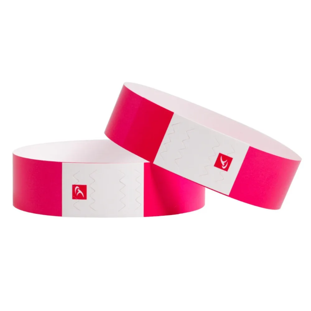 Paper Tyvek Wristbands Ticket Bar Identity Party Disposable Wristbands Waterproof Playground Synthetic Paper Wrist 100 Pcs