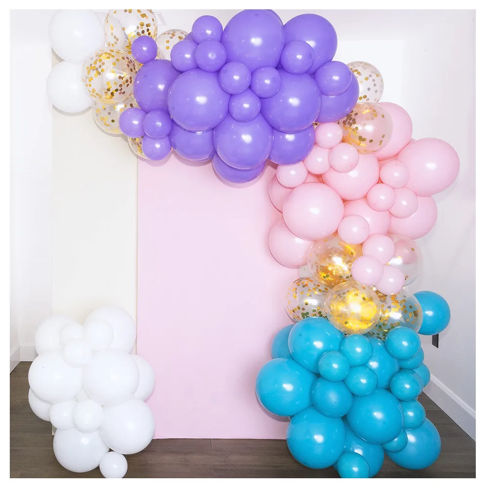 

79pcs Mermaid Pink Purple White Gold Confetti Latex Balloons Garland Arch Kit Birthday Party Baby Shower Wedding Decoration