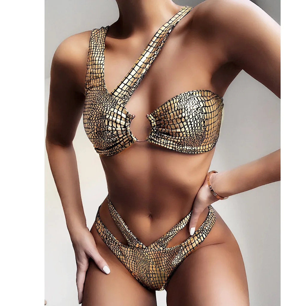 

Women Sexy Swimwear Fashion Solid Color Bikini Push Up Pad Swimsuit Padded Swiming Bodysuit Bandage Vacation Two Pieces
