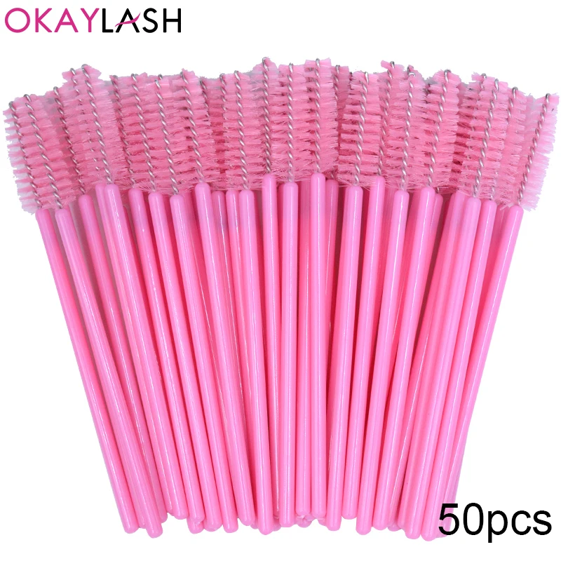 50pcs Disposable Crystal Glitter Mascara Brush Wands for Eyelash & Makeup Application