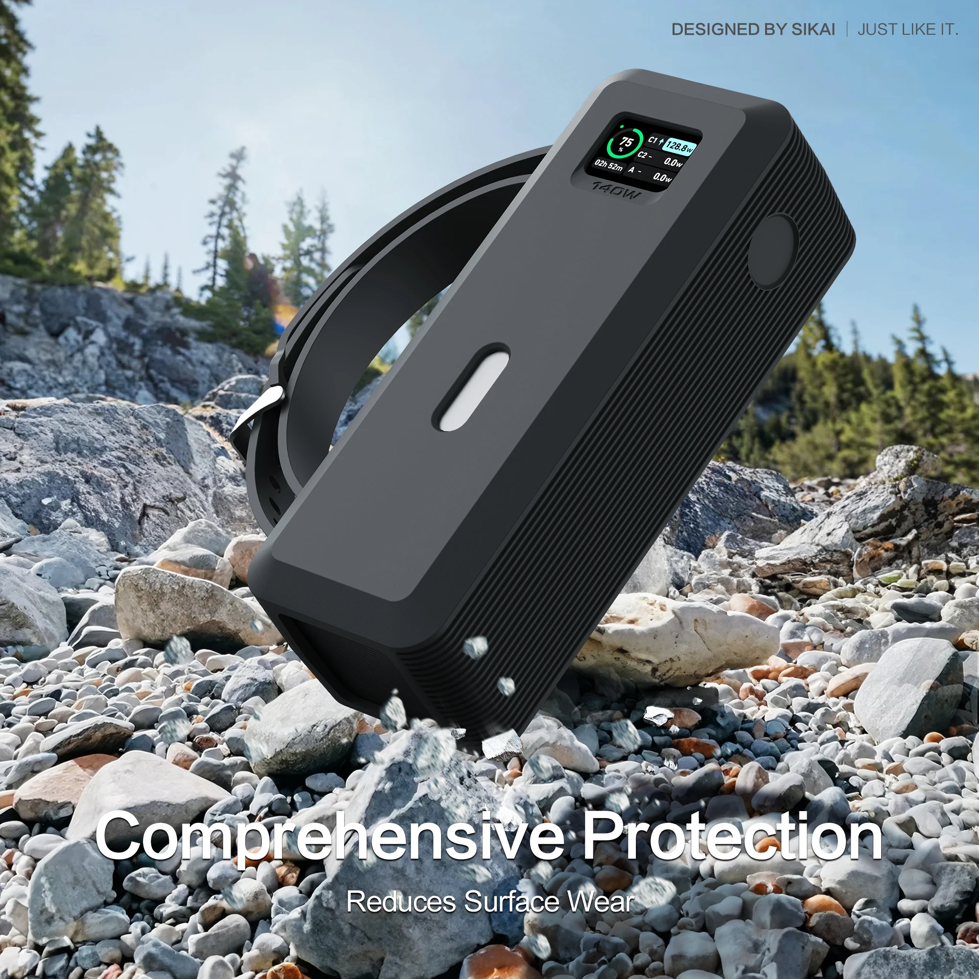 Silikonhülle für Anker 737 Power Bank PD240W Ladekabel für 140 W 24000 mAh PowerCore SD/TF-Kartenaufbewahrung Schutzhülle – Detail 7