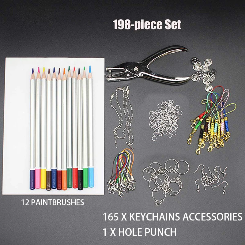20/33/145/198 Pcs Heat Shrink Plastic Sheet Kit Shrink Art Film Paper  Keychains DIY Drawing Art Crafts Set for Earring Jewelry