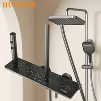Star Sky Piano Digital Bathroom Shower System Faucet 12 Inch Rain Shower Head Copper Bath Mixer Tap Hot Cold Digital Shower Set 1
