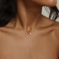 Diamond Necklaces for Women K Gold/Sterling Silver Choker Necklace Simple Gold Plated Jewelry Necklaces for Women Gifts 5