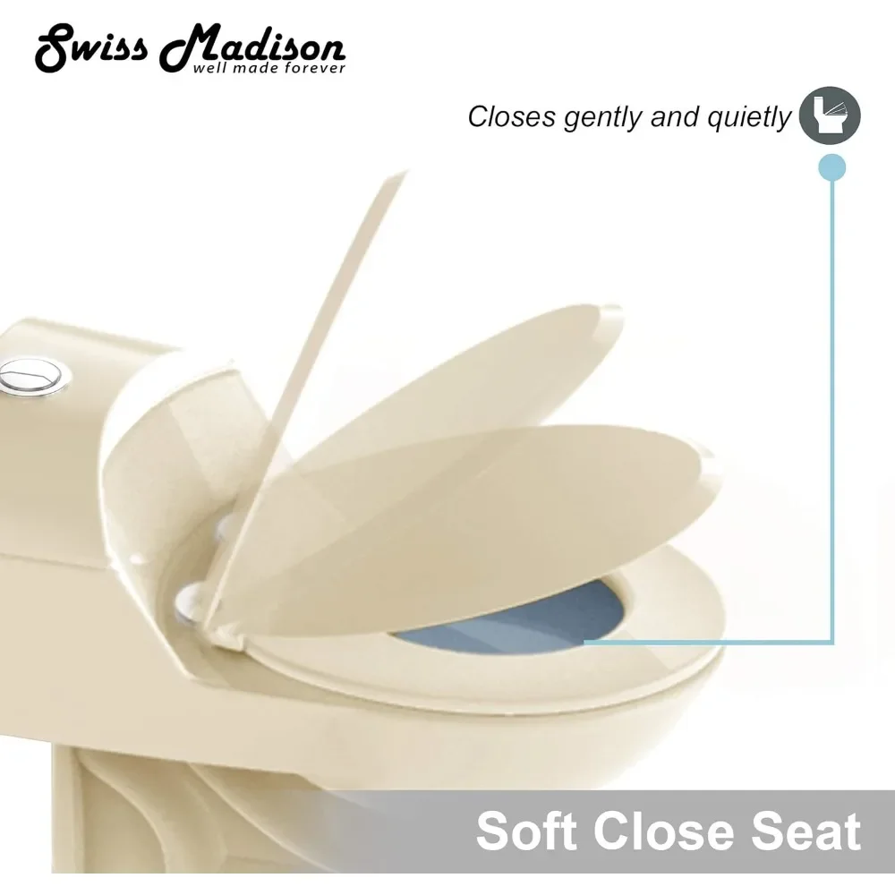 NEW-Well Made Forever SM-1T803BQ Chateau One Piece Elongated Dual Flush Toilet In Bisque 0.8/1.28 gpf