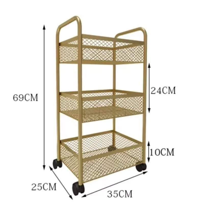Beauty Cart Trolley Storage Rack Wheel Barber Shop Nail Salon Special Tool Cart Snack Storage Rack Bar for Kitchen Rolling