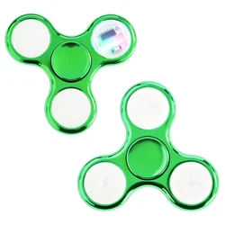 Rainbow LED Glowing Fidget Spinner - Stress and Anxiety Relief Toy (Green)