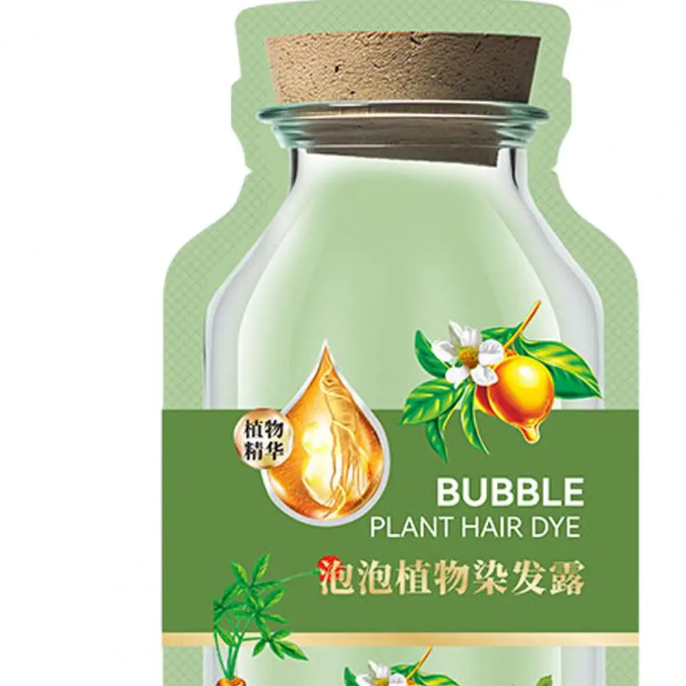 10Pcs Natural Plant Hair Dye Moisturizing & Nourishing Scalp Hair Shampoo No-damaged Botanical Bubble Dye Shampoo for Home