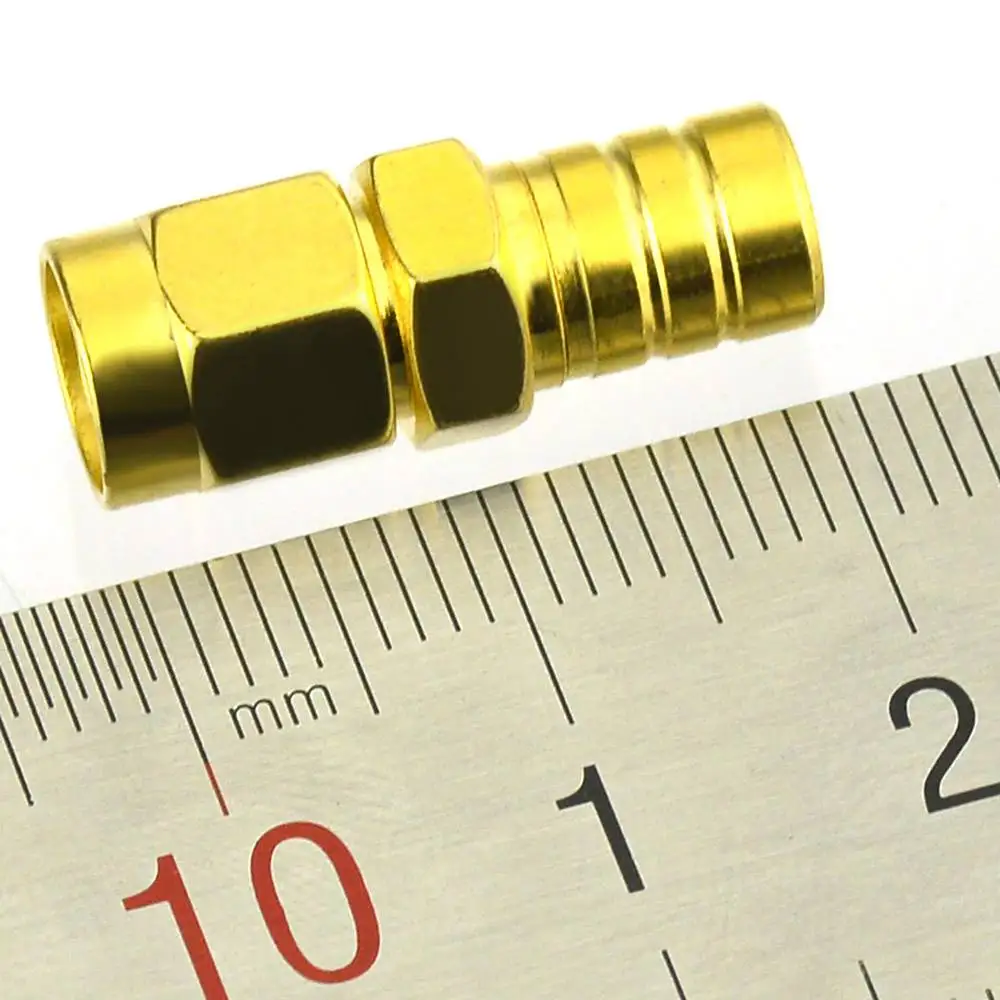 SMA Male to SMB Plug Straight Gold Coaxial Connector