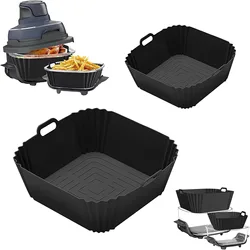 Silicone Air Fryer Liners, Reusable and Heat - Resistant, Set of 2 (2 black items)