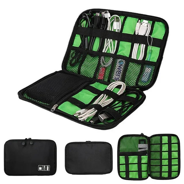 Travel Cable Storage Multi-Function Digital Gadget Organizer – Double Layer Pouch for Electronics and Accessories