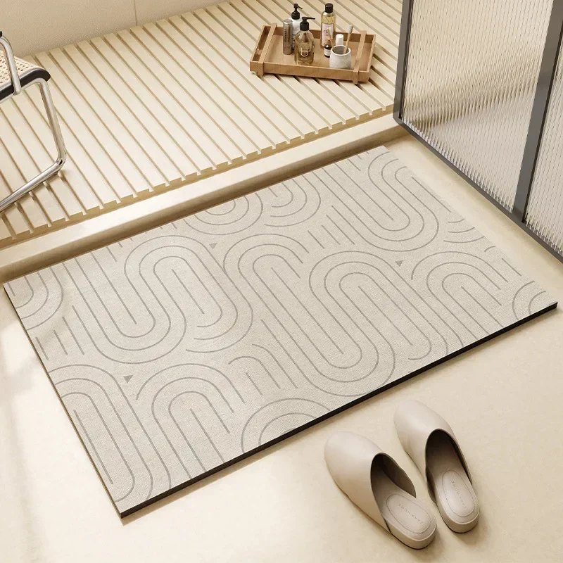 

Modern Bathroom Mat Non-slip Mats Square Soft Home Door Mud Simplicity Diatom Absorbent Foot Floor Toilet Entry Carpet