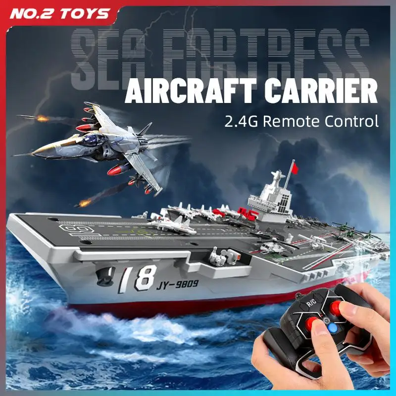 Remote Control Aircraft Carrier Warship Kids Toys Dual Motor Drive High Speed RC Boat Simulated Ship Model Toy 2.4G