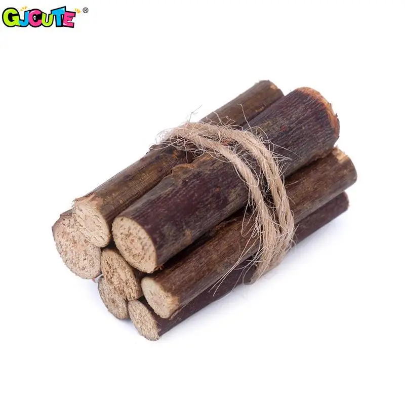 1Pc or 3 Bundles/Set Dollhouse Miniature Bonfire Firewood Model Living Scene Decor Kids Pretend Play Toy Doll House Accessories 5