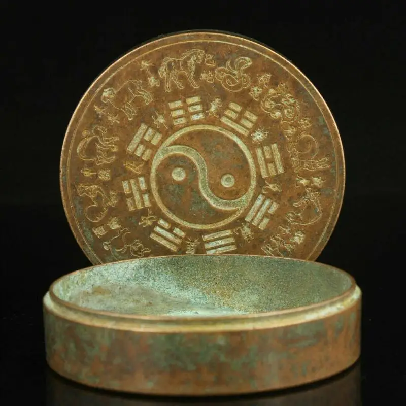 

Collection of Ancient Chinese Bronze Exquisite Eight Trigram Ink Box