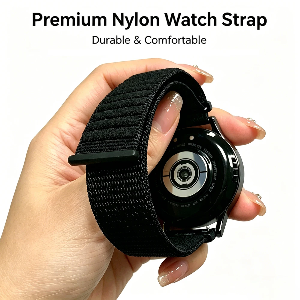 Breathable Nylon Wavy Loop Watchband, 20mm/22mm – Versatile Replacement Bracelet
