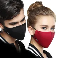 Kpop Cotton Black Mask Mouth Face Mask Anti Dust Mask with 2pcs Activated Carbon Filter Korean facemask Washable Face Mask 1