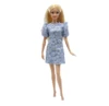 New 30cm 1/6 elegant Puff sleeves embossed dress Daily Wear Accessories Clothes for Barbies doll 2