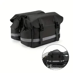 Durable Off - Road and Outdoor Travel Motorcycle Saddle Bags with Detachable Feature (Black)