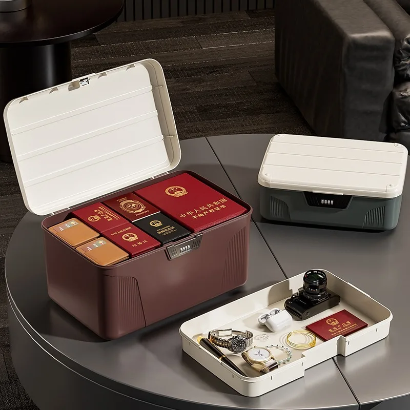 Four Digit Password Lock Safe Box Passport Medicine Portable Organizer Case Household Cash Jewelry Privacy Security Storage Box 2