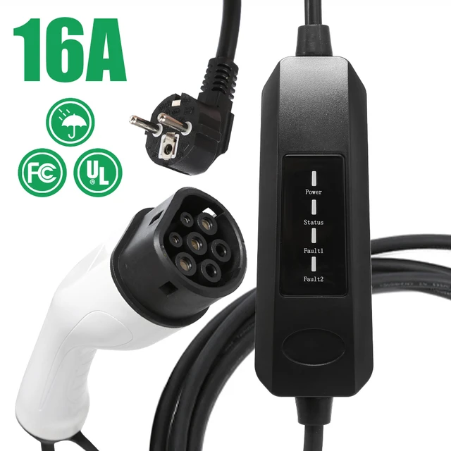 Chargeur de véhicule de voiture électrique portable avec câble étanche,  prise CEE, boîte de charge, conduite en plein air, 3,5 kW, 5m - AliExpress