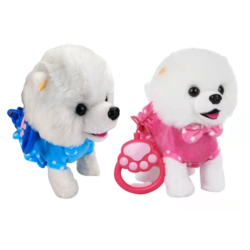 Plush Dog Toy for Baby Learn to Crawl Leash Puppy Dog Toy