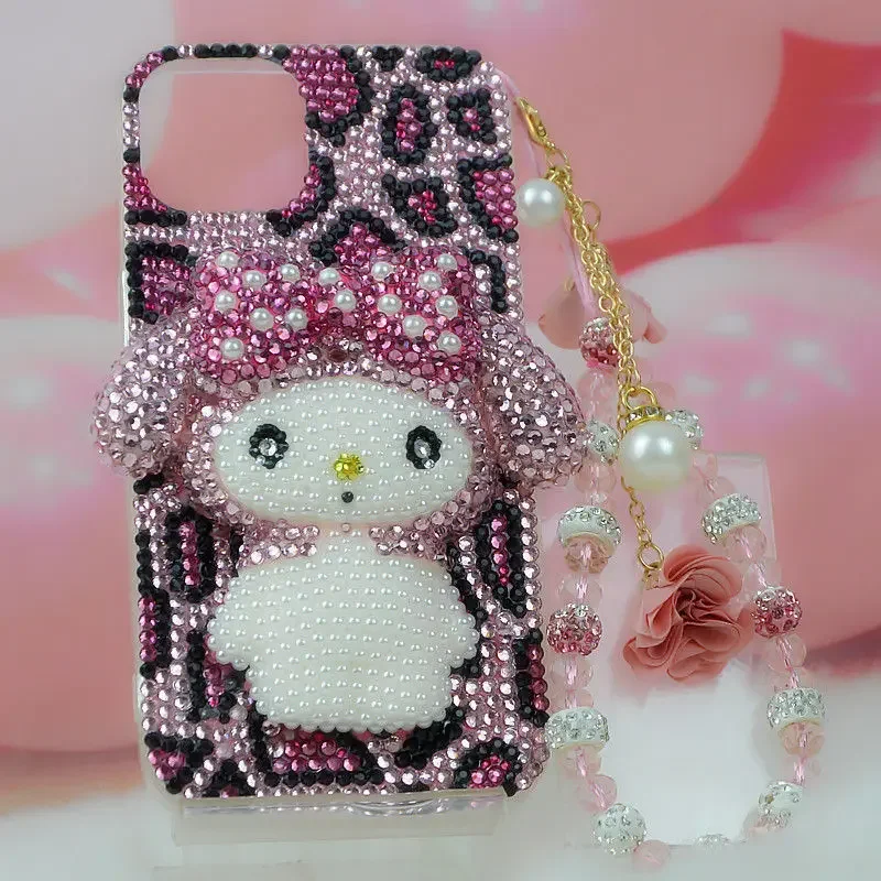 Protective Case For iPhone 13 Pro Max iPhone Xs 14 Plus 15 11 XR 12 Cartoon Melody Rhinestone Female