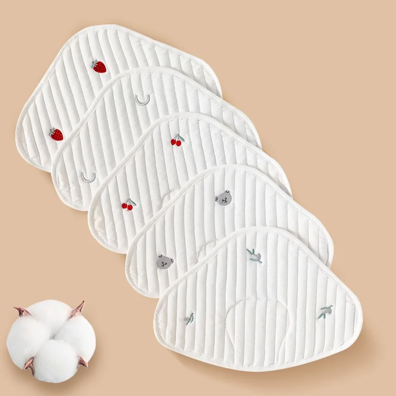 Baby Pillow Cotton Infant Anti-vomiting Milk Skin Ultra-thin Cloud Pillow Newbron Perspiration-proof Shape Cartoon Fruit Cushion