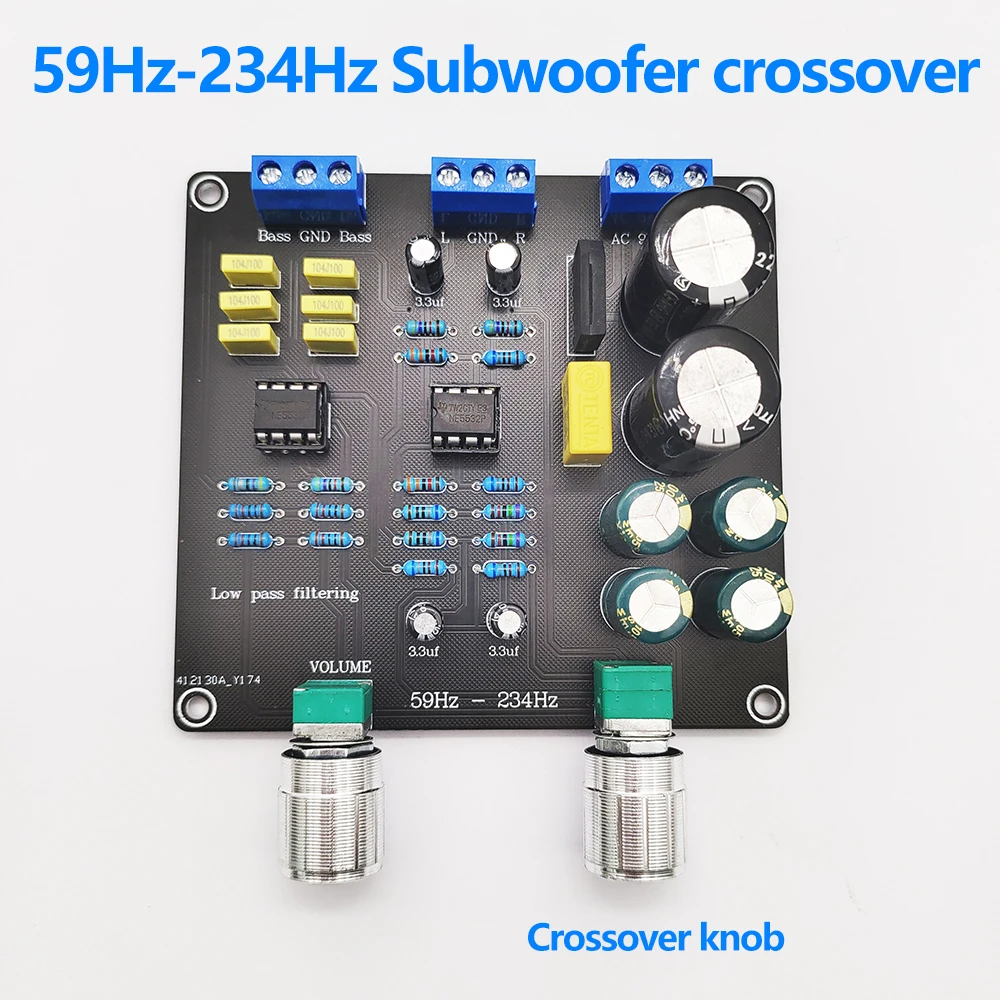 59Hz-234Hz Ac 9V-12V Filtro Low-Pass Super Bass Crossover Board Elettronico Crossover Point Regolabile In Modo Continuo Dual Ne5532