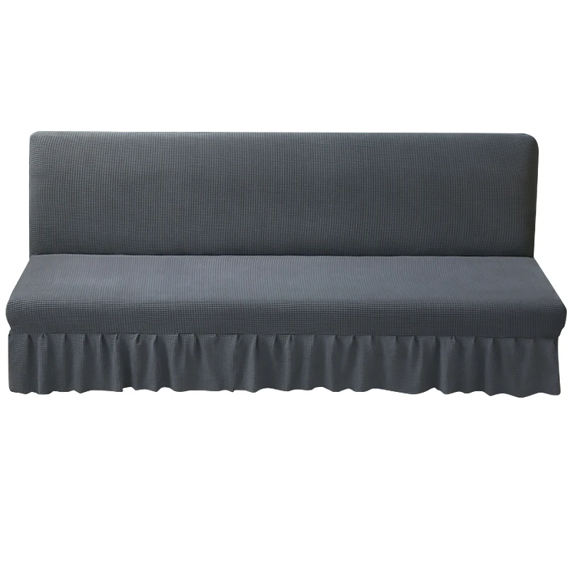 Stretch Futon Sofa Bed Cover Jacquard All-inclusive Armless Futon Cover with Skirt Ruffled Sofa Cover Furniture Protector 1PC 6