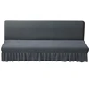 Stretch Futon Sofa Bed Cover Jacquard All-inclusive Armless Futon Cover with Skirt Ruffled Sofa Cover Furniture Protector 1PC 6