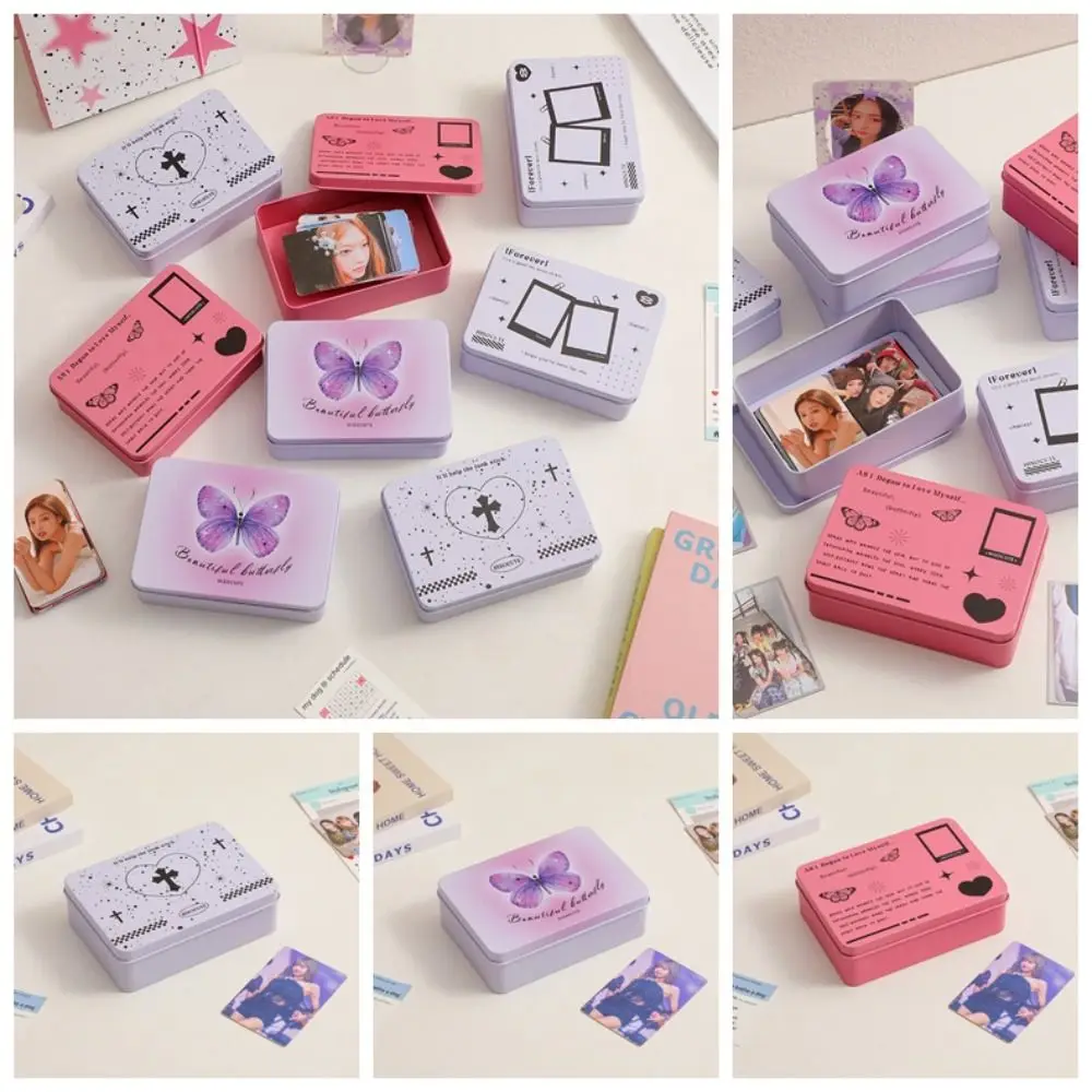 

Photo Card Holder Box Photocards Storage Box Desktop Organizer Desktop Storage Box Metal Storage Box Large Capacity Korean
