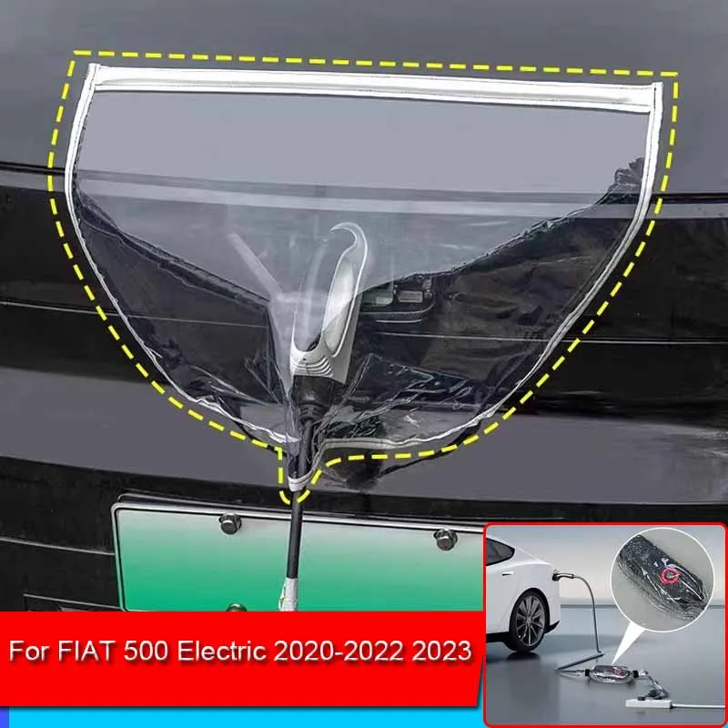 

Car New Energy Charging Port Rain Cover Rainproof Dustproof EV Charger Guns Protect Electric For FIAT 500 Electric 2020-2025