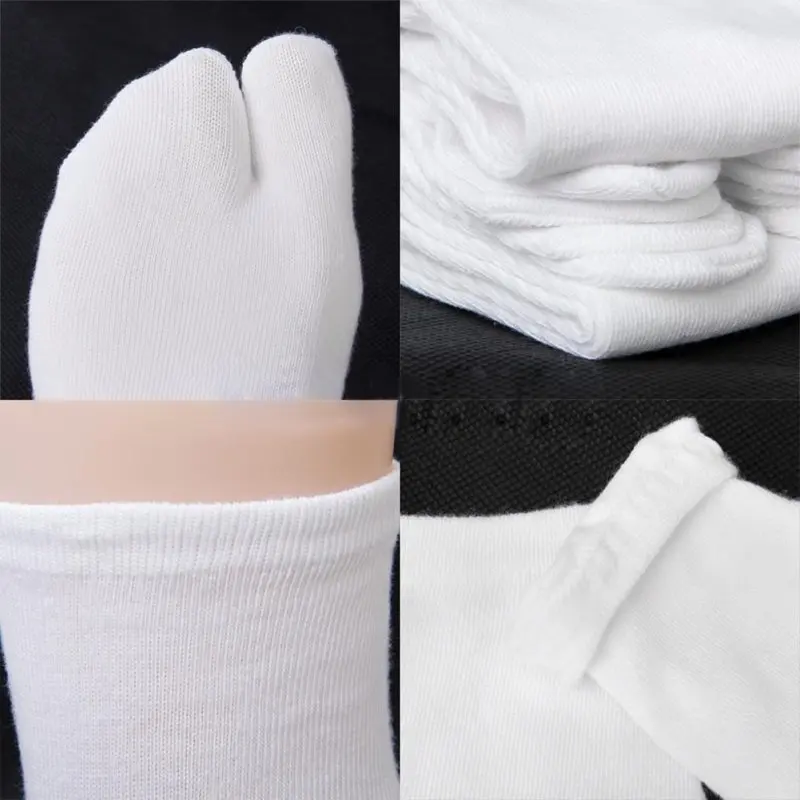 3 Pair Bamboo Japanese Summer Fiber Two Finger Socks Kimono Flip Flop Sandal Split Ninjia Tabi Toe Socks